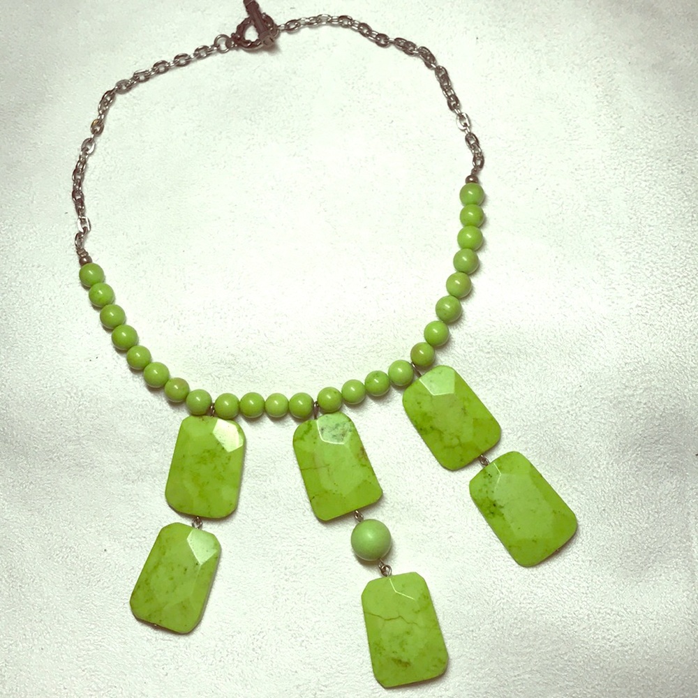 Vintage Semi-Precios Jade Statement Necklace